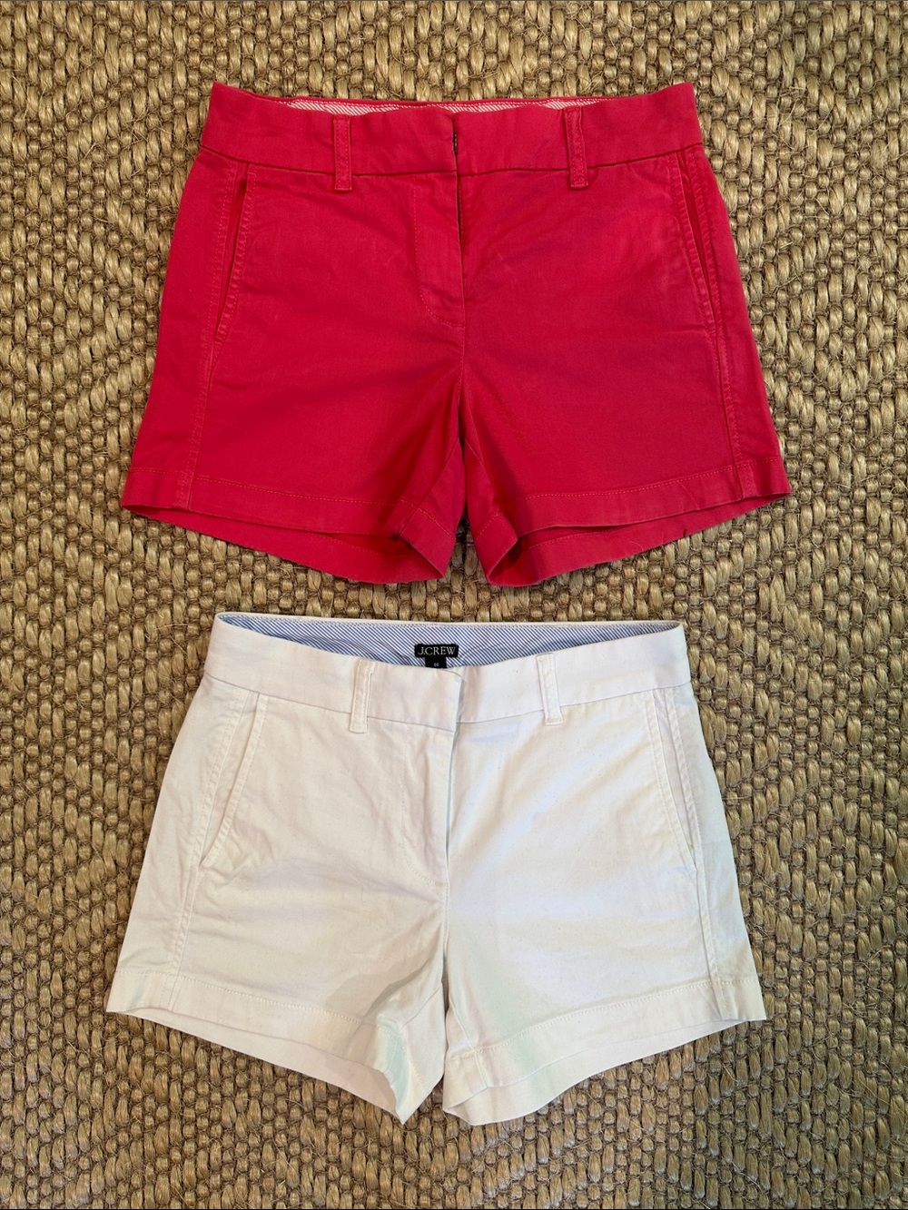 J. Crew Chino Shorts - Pink & White